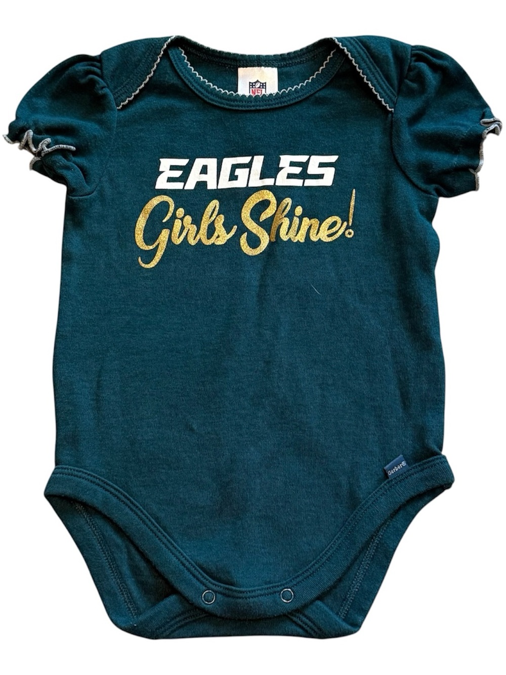 Philadelphia Eagles Baby Girl Bodysuit 3–6M NFL Gerber Ruffle Sleeve